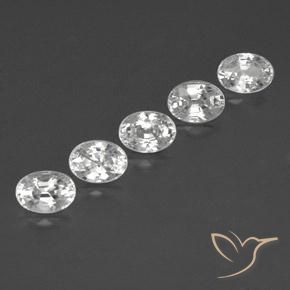 Pedras preciosas de Zircão Branco natural de 7.07 ct, oval, VVS-VS