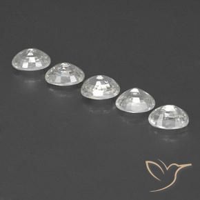 Pedras preciosas de Zircão Branco natural de 7.07 ct, oval, VVS-VS
