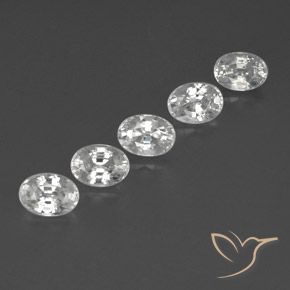 Pedras preciosas de Zircão Branco natural de 7.09 ct, oval, VVS-VS
