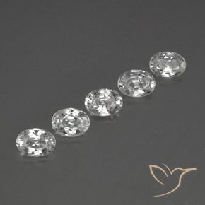 Pedras preciosas de Zircão Branco claro natural de 6.40 ct, oval, VS