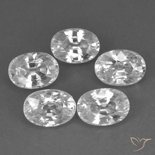 7.10ctw Natural Branco Zircão, oval, VVS-VS