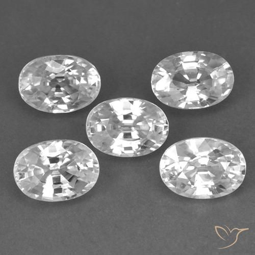 Pedras preciosas de Zircão Branco natural de 7.10 ct, oval, VVS-VS