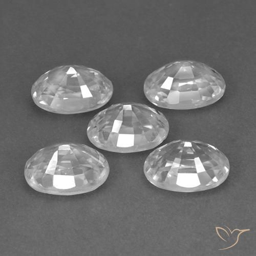 Pedras preciosas de Zircão Branco natural de 7.10 ct, oval, VVS-VS