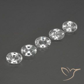 Pedras preciosas de Zircão Branco claro natural de 6.83 ct, oval, VS