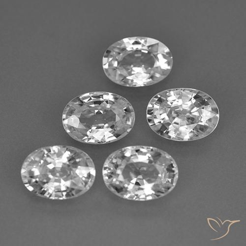 Pedras preciosas de Zircão Branco claro natural de 6.54 ct, oval, VS