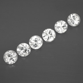 Pedras preciosas de zircão branco natural de 3,26 ct, corte redondo, VVS-VS