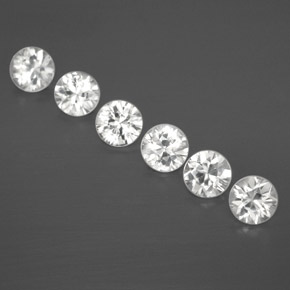 Pedras preciosas de zircão branco natural de 3,26 ct, corte redondo, VVS-VS