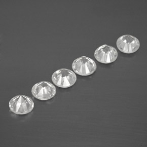 Pedras preciosas de zircão branco natural de 3,26 ct, corte redondo, VVS-VS