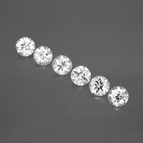 Pedras preciosas de zircão branco natural de 3,27 ct, corte redondo, VVS-VS