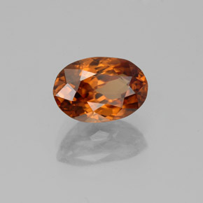 Zircão laranja natural 2,45ct, corte oval, VVS