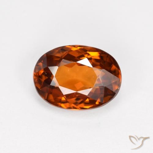 Zircão laranja natural 2,19ct, corte oval, VS