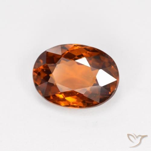 Zircão laranja natural 2,19ct, corte oval, VS