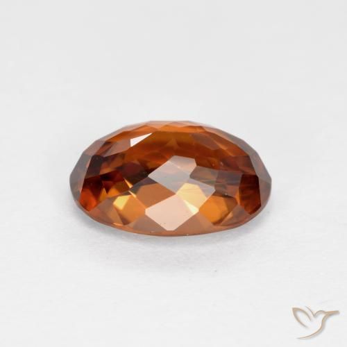 Zircão laranja natural 2,19ct, corte oval, VS