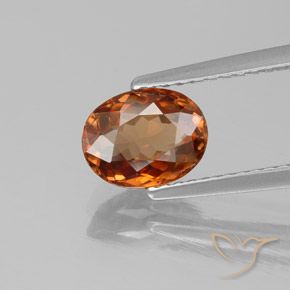 1.87ct Natural Laranja médio-escuro Zircão, oval, VVS