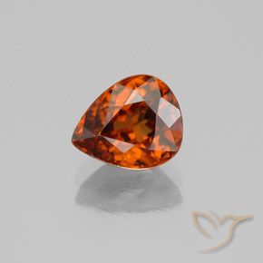 2.04ct Natural Laranja escuro Zircão, Formato de pêra, VVS-VS