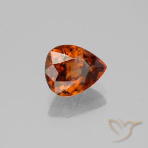 Zircão Laranja escuro Natural 2.04ct, Formato de pêra, VVS-VS