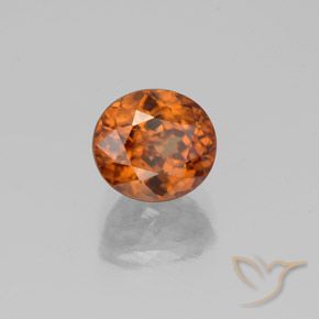 Zircão Laranja médio-escuro Natural 2.42ct, oval, VVS