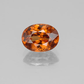 Zircão laranja natural 2,21ct, corte oval, VS