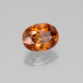 Zircão laranja natural 2,21ct, corte oval, VS