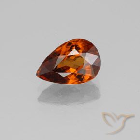 1.96ct Natural Laranja escuro Zircão, Formato de pêra, VS