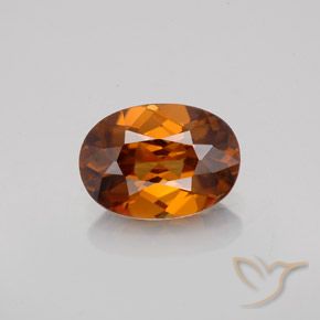 1.82ct Natural laranja avermelhado Zircão, oval, VS