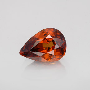 Zircão Laranja Médio Natural 2.08ct, Formato de pêra, VVS