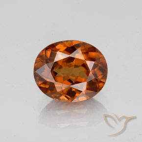 Zircão laranja natural 2,11ct, corte oval, VVS