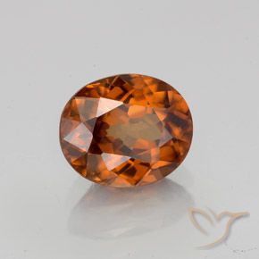 Zircão laranja natural 2,11ct, corte oval, VVS