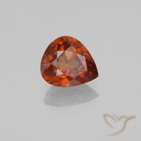 Zircão âmbar laranja Natural 1.59ct, Formato de pêra, VVS
