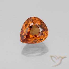 2.08ct Natural Laranja médio-escuro Zircão, Formato de pêra, VS