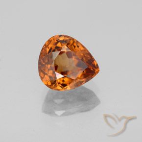 Zircão Laranja médio-escuro Natural 2.08ct, Formato de pêra, VS