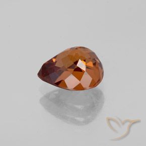 Zircão Laranja médio-escuro Natural 2.08ct, Formato de pêra, VS