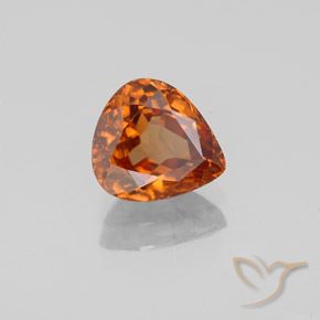 Zircão laranja avermelhado Natural 1.83ct, Formato de pêra, VVS