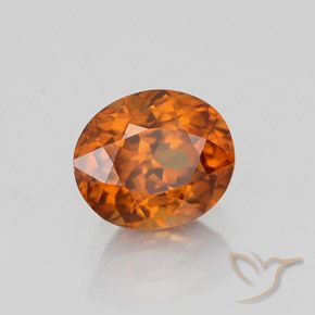 Zircão laranja natural 1,78ct, corte oval, VVS-VS