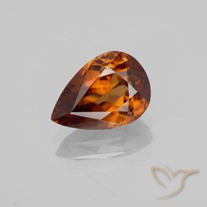 2.05ct Natural Laranja Profundo Zircão, Formato de pêra, VVS