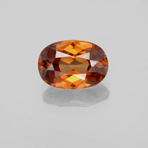 Zircão laranja natural 1,98ct, corte oval, VVS