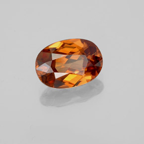 Zircão laranja natural 1,98ct, corte oval, VVS
