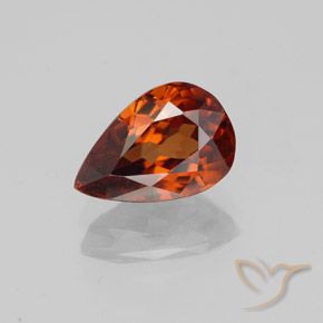 2.17ct Natural Laranja Profundo Zircão, Formato de pêra, VVS