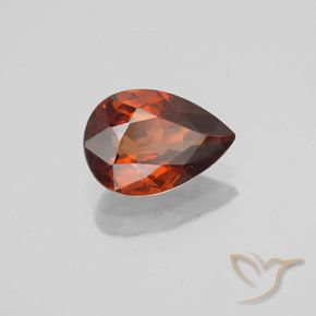 Zircão Laranja Profundo Natural 1.87ct, Formato de pêra, VVS-VS