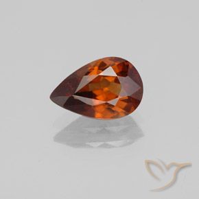 1.69ct Natural Laranja escuro Zircão, Formato de pêra, VS