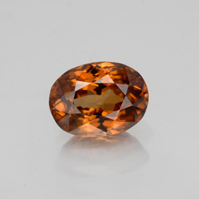 Zircão laranja natural 2,12ct, corte oval, VVS