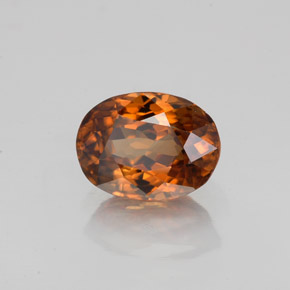 Zircão laranja natural 2,12ct, corte oval, VVS