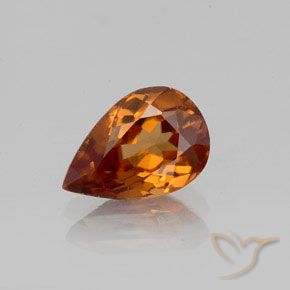 1.71ct Natural Laranja médio-escuro Zircão, Formato de pêra, VVS
