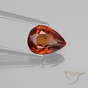 Zircão laranja avermelhado Natural 1.87ct, Formato de pêra, VVS
