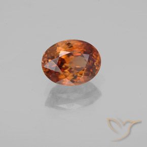 Zircão Laranja Profundo Natural 1.85ct, oval, VVS