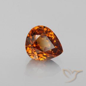 Zircão Laranja Médio Natural 1.90ct, Formato de pêra, VS