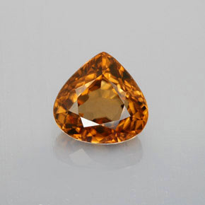 Zircão laranja natural 1,80ct, formato de pêra, VVS-VS