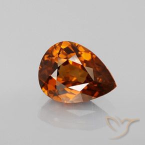 1.95ct Natural Laranja Profundo Zircão, Formato de pêra, VS