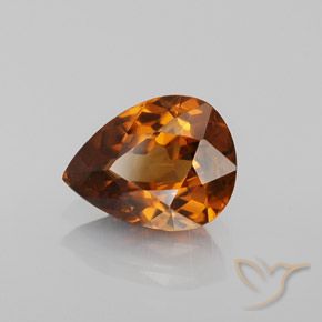 Zircão Laranja Profundo Natural 1.95ct, Formato de pêra, VS