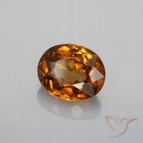 Zircão Laranja Marrom Profundo Natural 1.46ct, oval, VVS